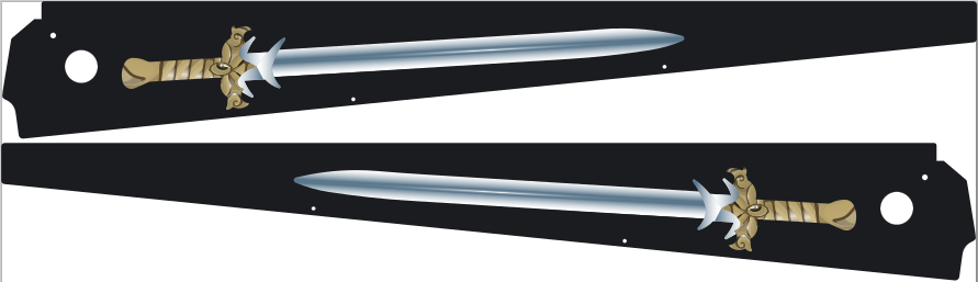 Black Knight Sword of Rage Pinball Sword Side Rail Armor