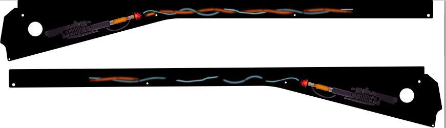 Ghostbusters Pinball Proton Gun Side Rail Armor