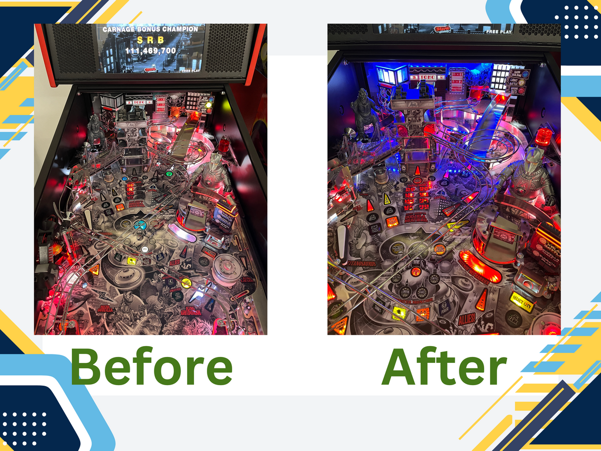 Godzilla 70th Anniversary Pinball Backboard Illumination