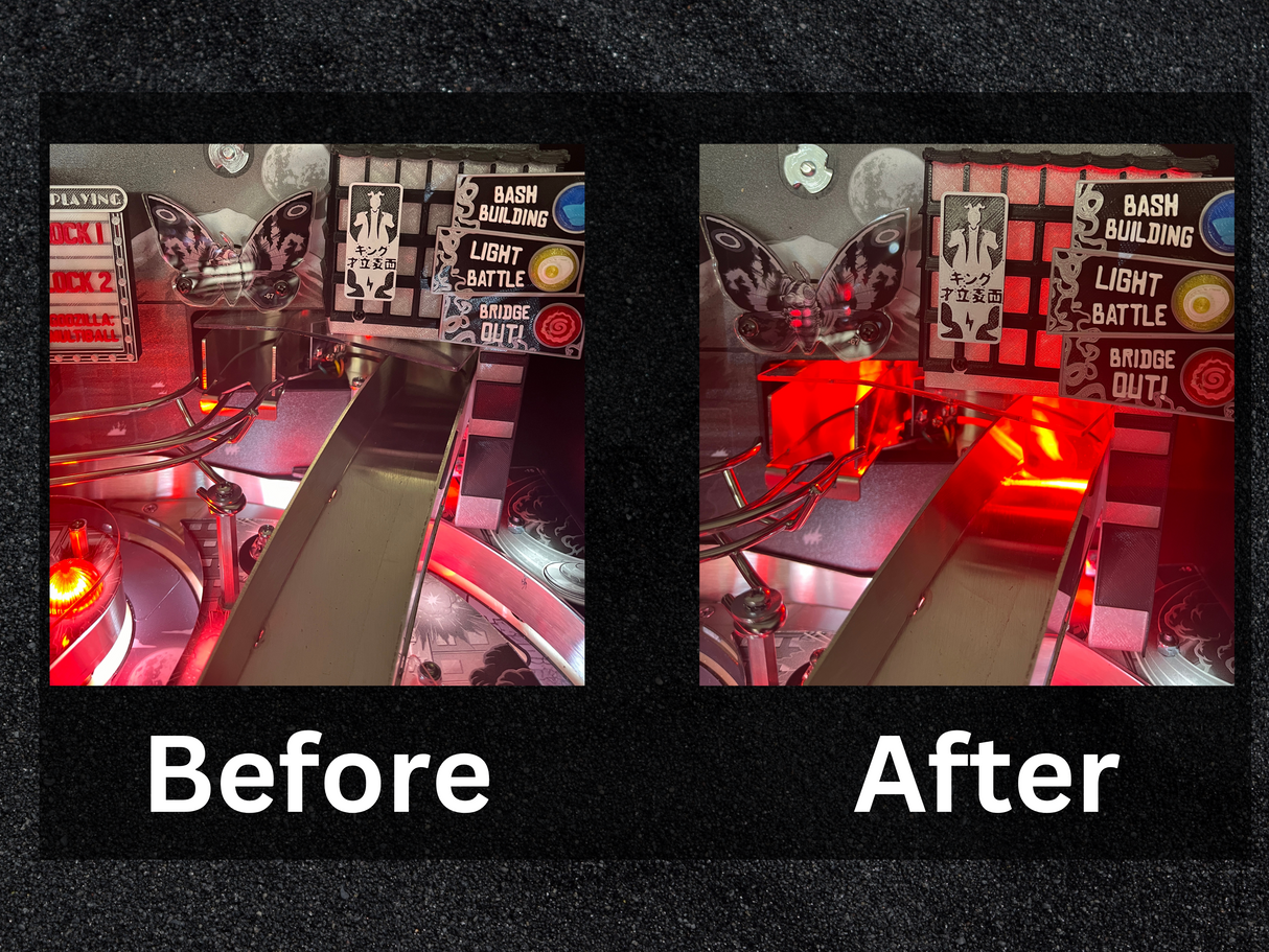 Godzilla 70th Anniversary Pinball Ramp Illumination