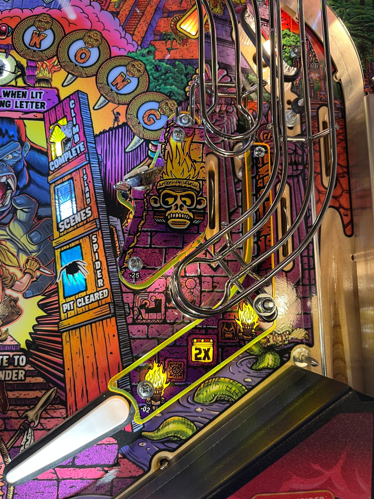 King Kong Pinball Yellow Plastic Protectors