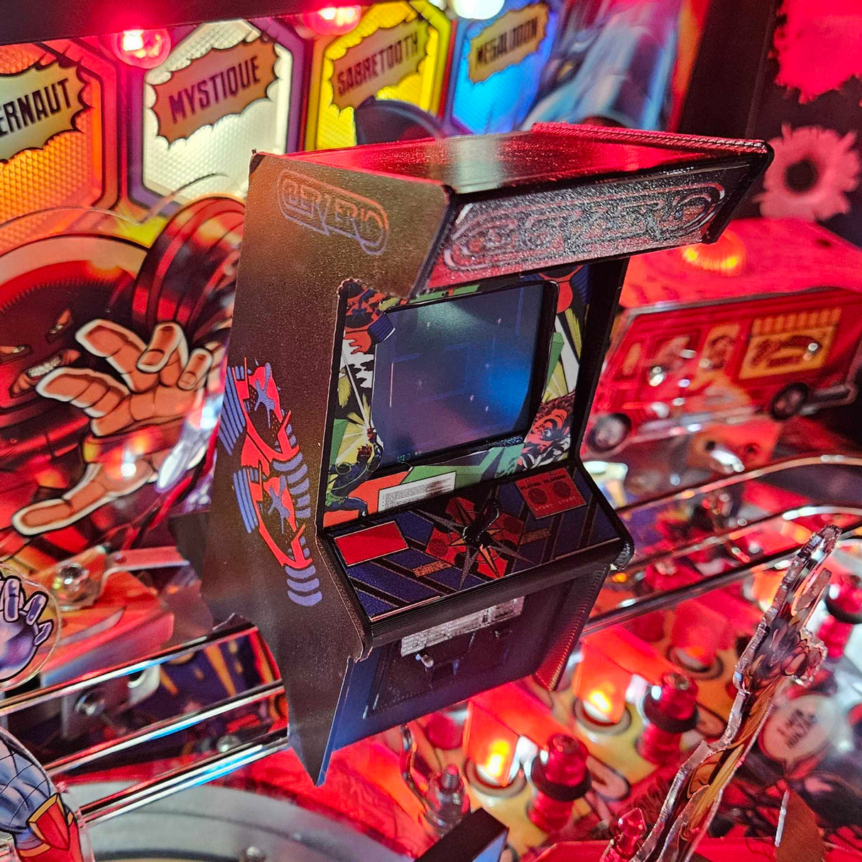 berserk mini arcade toy on deadpool pinball