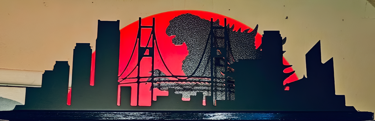 Godzilla 70th Anniversary Pinball Silhouette Topper
