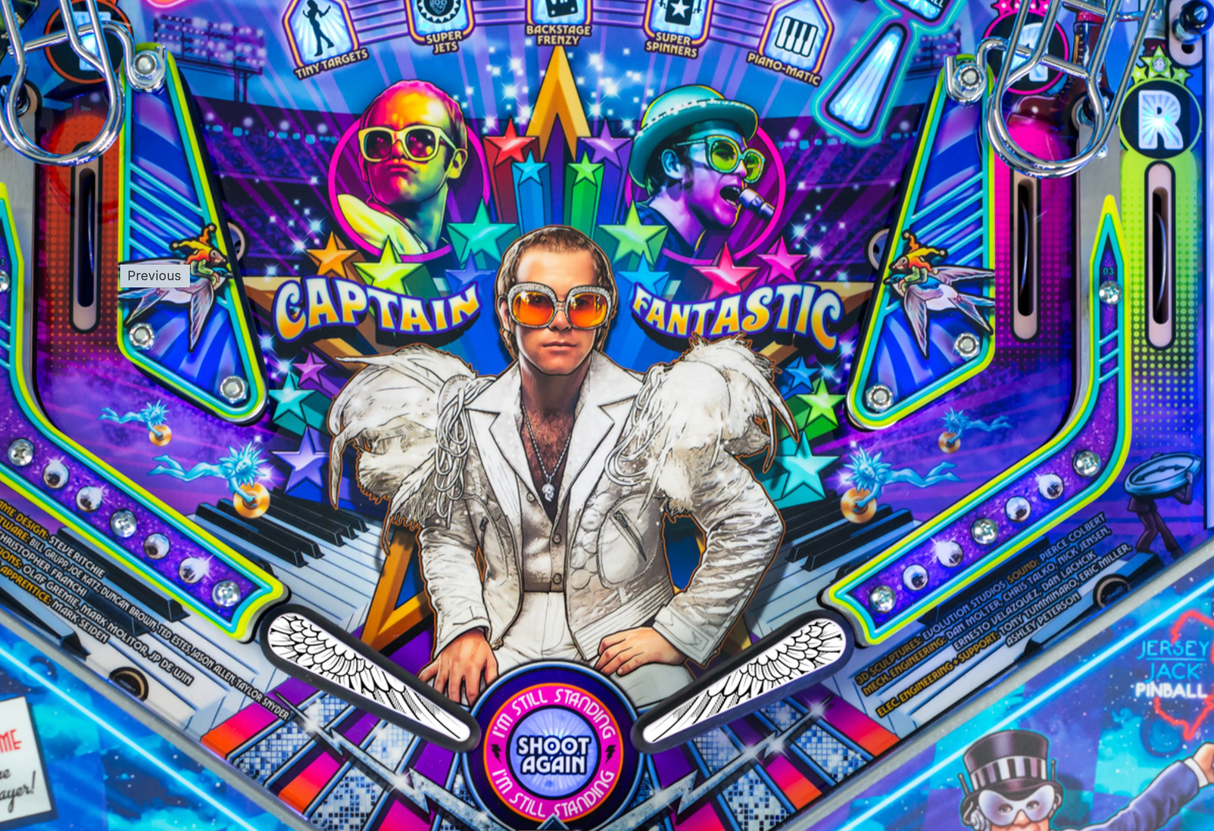 Elton John Pinball Diamond Wings Flipper Toppers