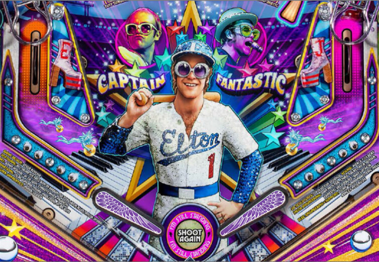 Elton John Pinball Diamond Wings Flipper Toppers