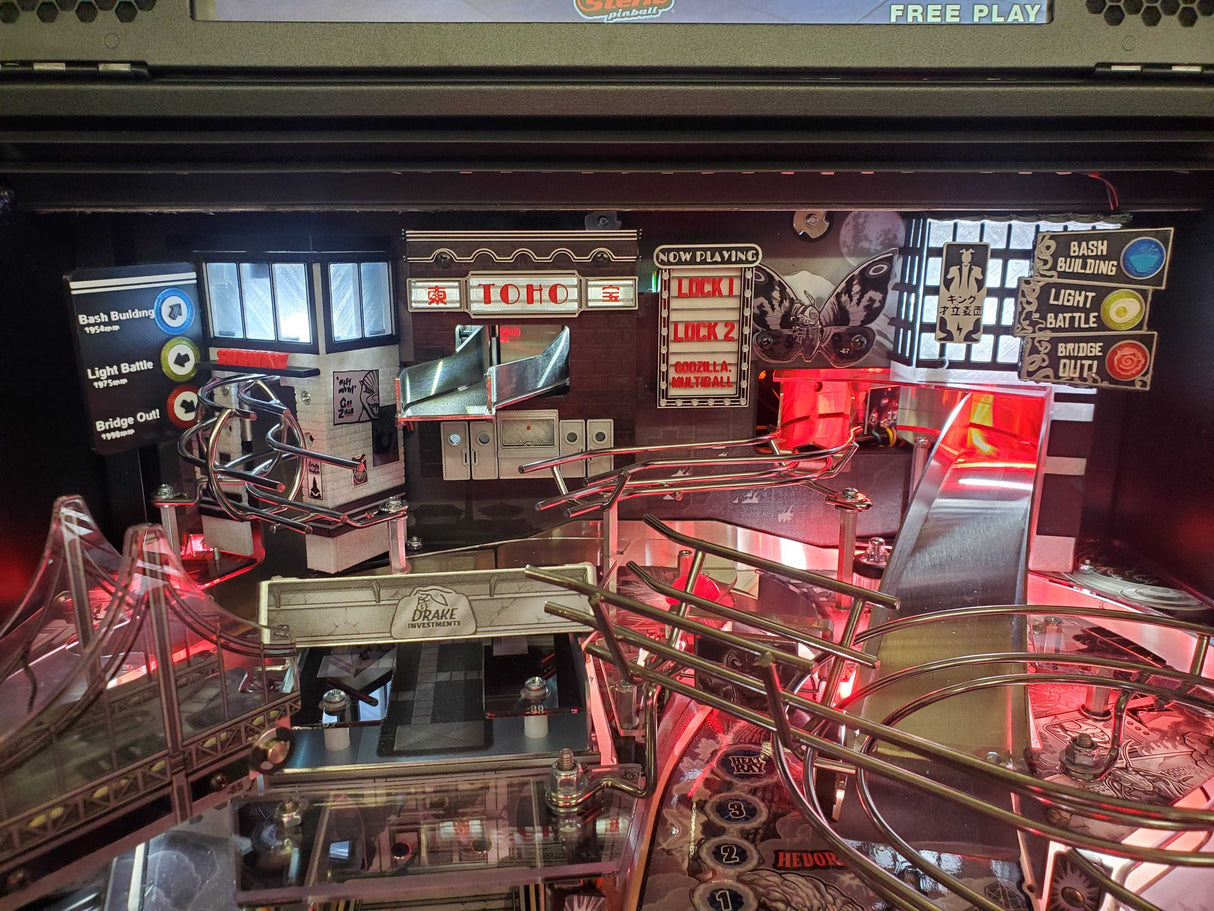 Godzilla 70th Anniversary Pinball Noodle Building and Sign Upgrade