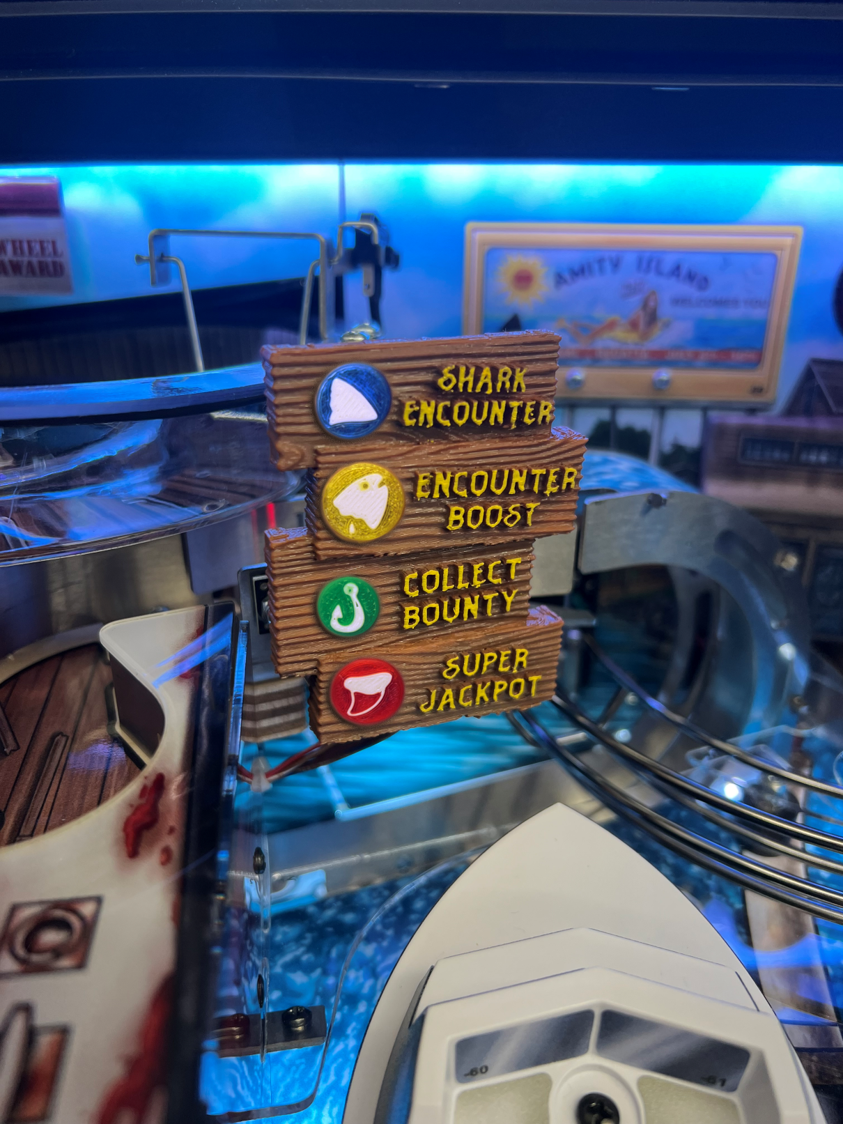 Jaws Pinball Premium/LE Wooden Sign Set