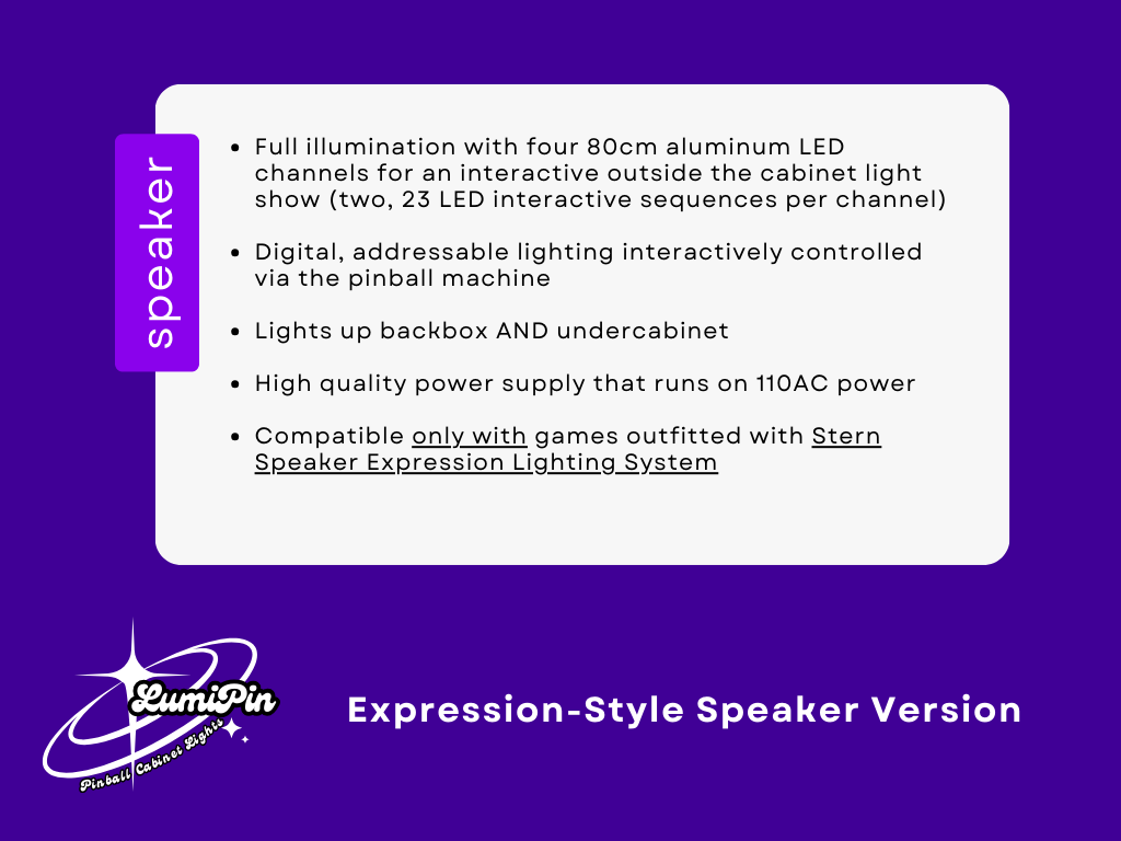 LumiPin Interactive Pinball Lighting Kit (Speaker Light sync)