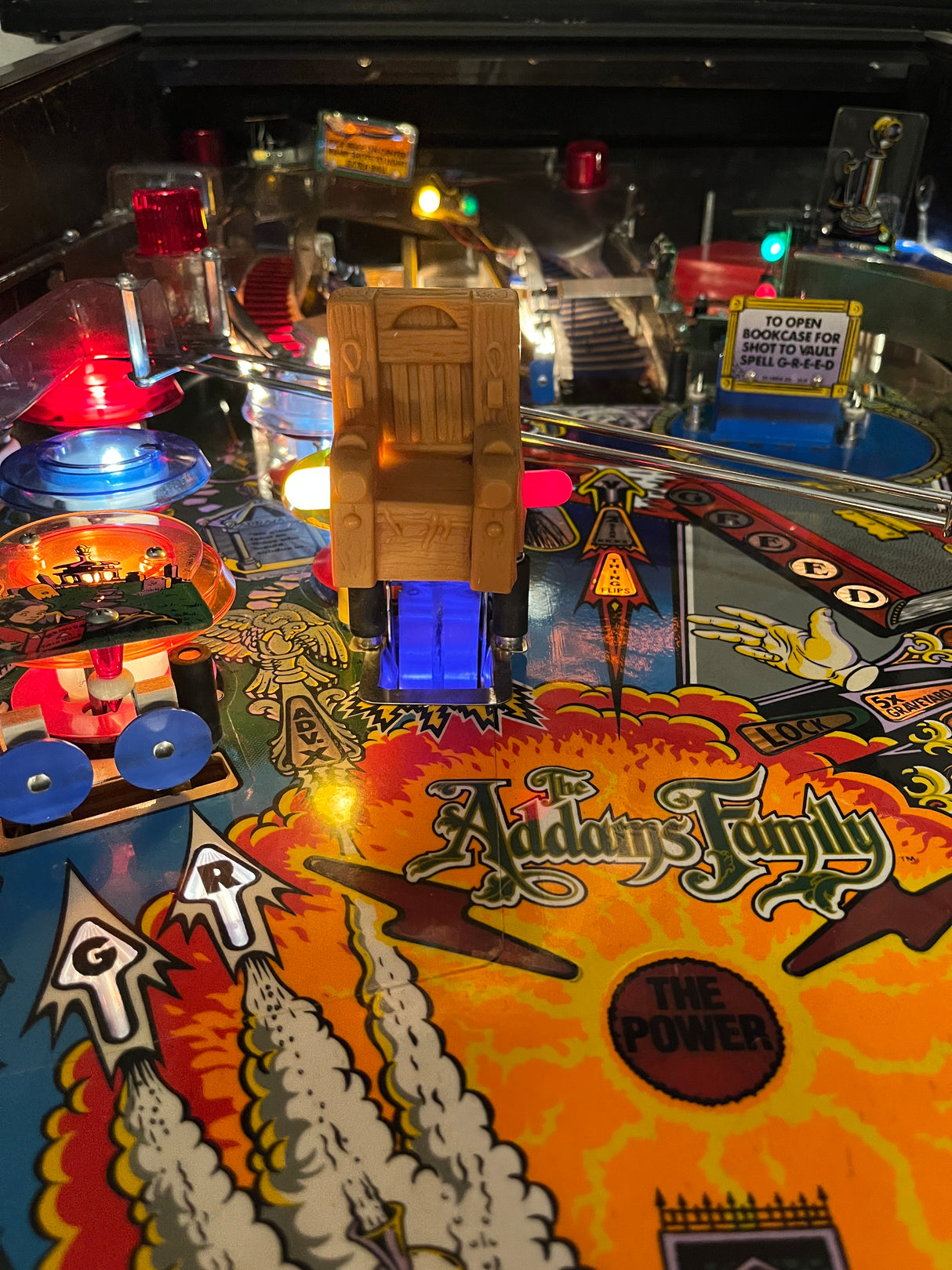 The Addams Family Pinball Chair Scoop Illumination