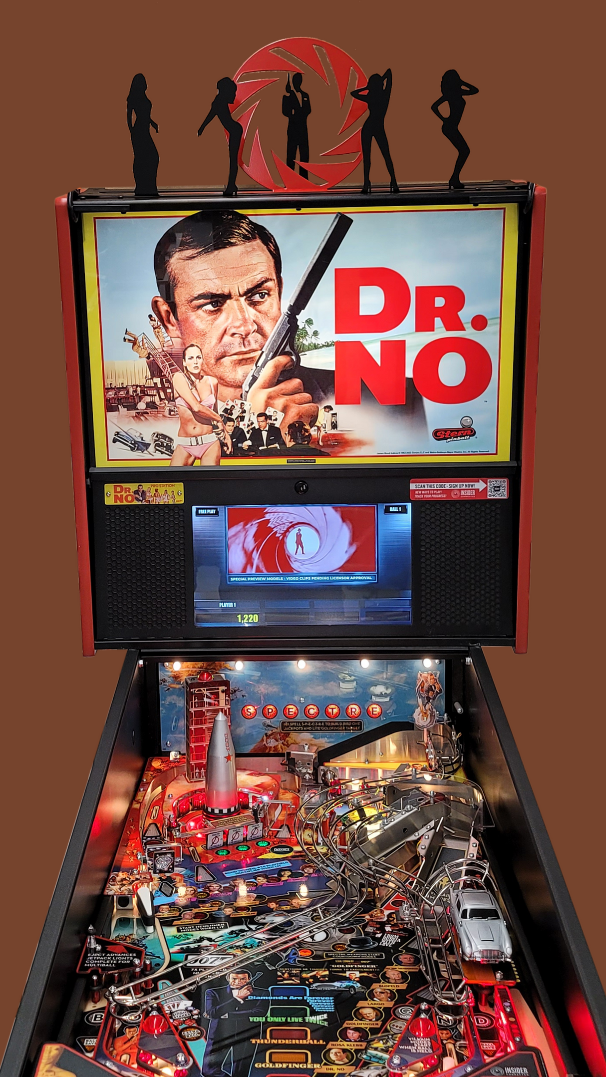 007 James Bond Pinball Silhouette Topper