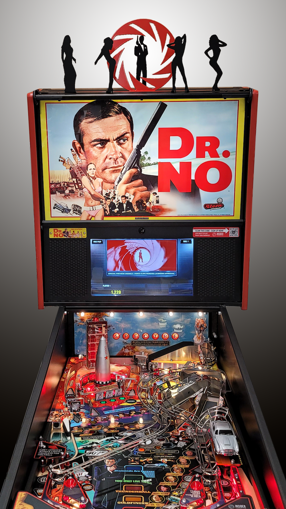 007 James Bond Pinball Silhouette Topper