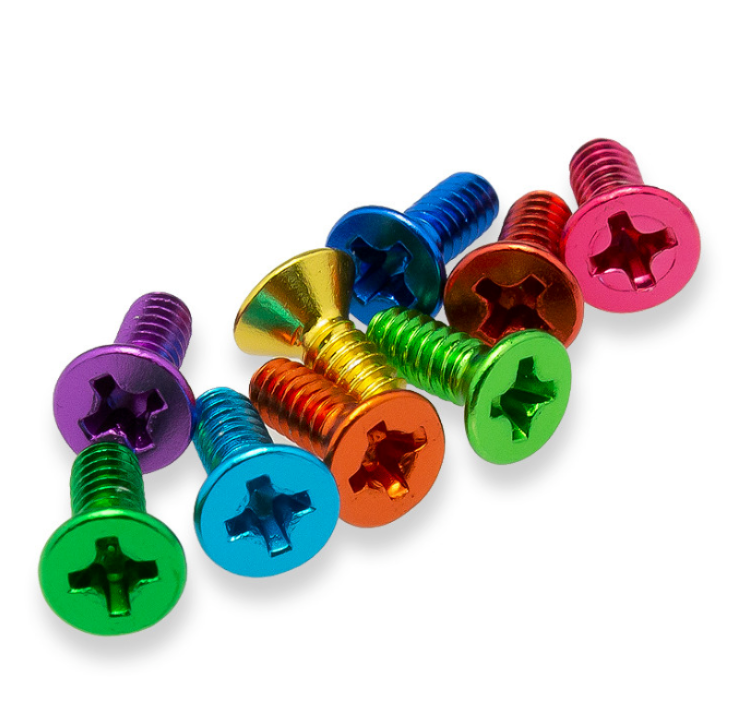 #6-32 x 3/8" Colored Anodized Flat Head Machine Screw