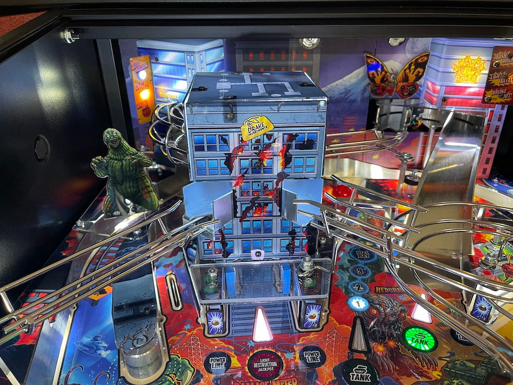 Godzilla Pinball Pro Drake Burning Building Illumination
