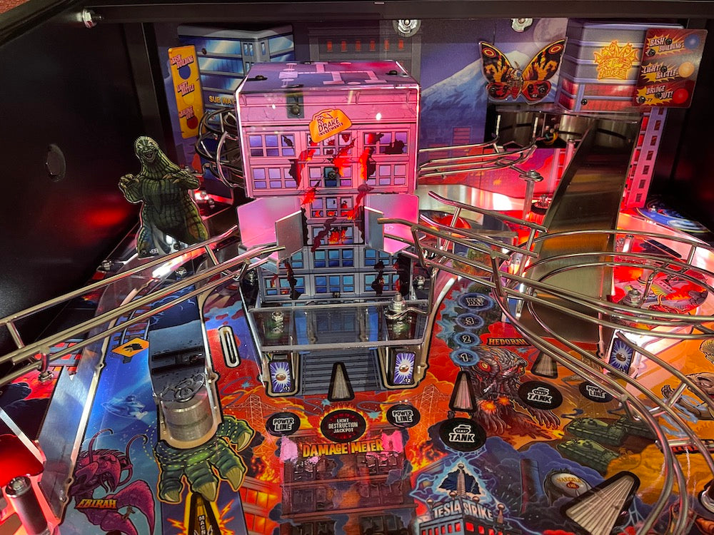 Godzilla Pinball Pro Drake Burning Building Illumination
