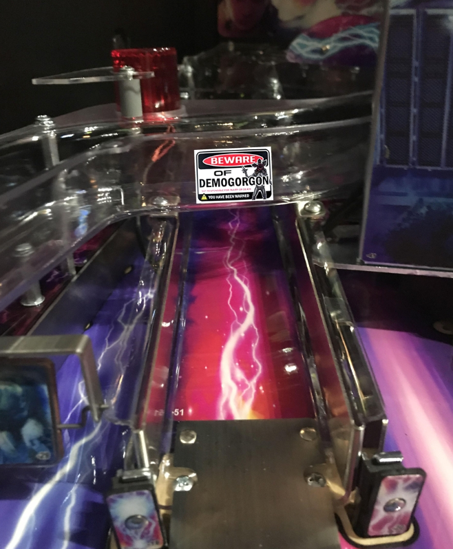 Stranger Things Pinball Beware of Demogorgon Sign