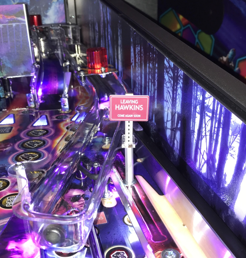 Stranger Things Pinball Leaving Hawkins Sign