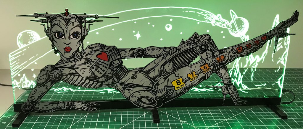 Bride of Pinbot Pinball Acrylic Topper