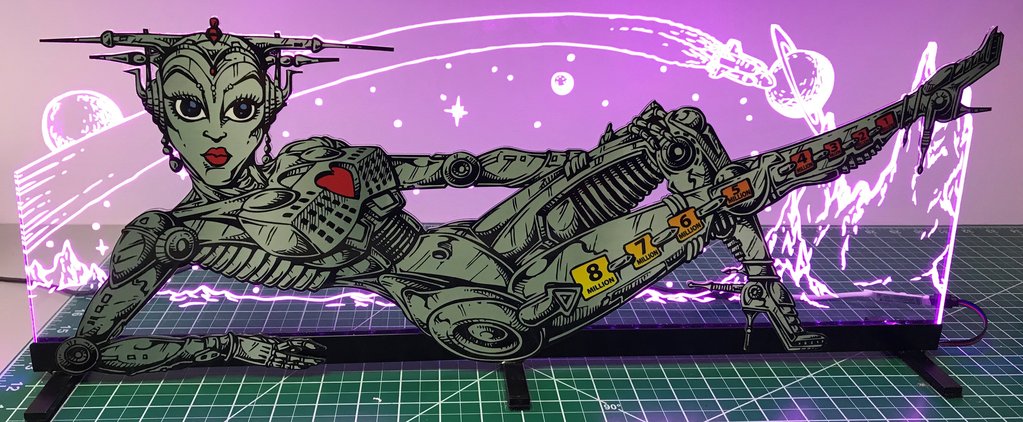 Bride of Pinbot Pinball Acrylic Topper