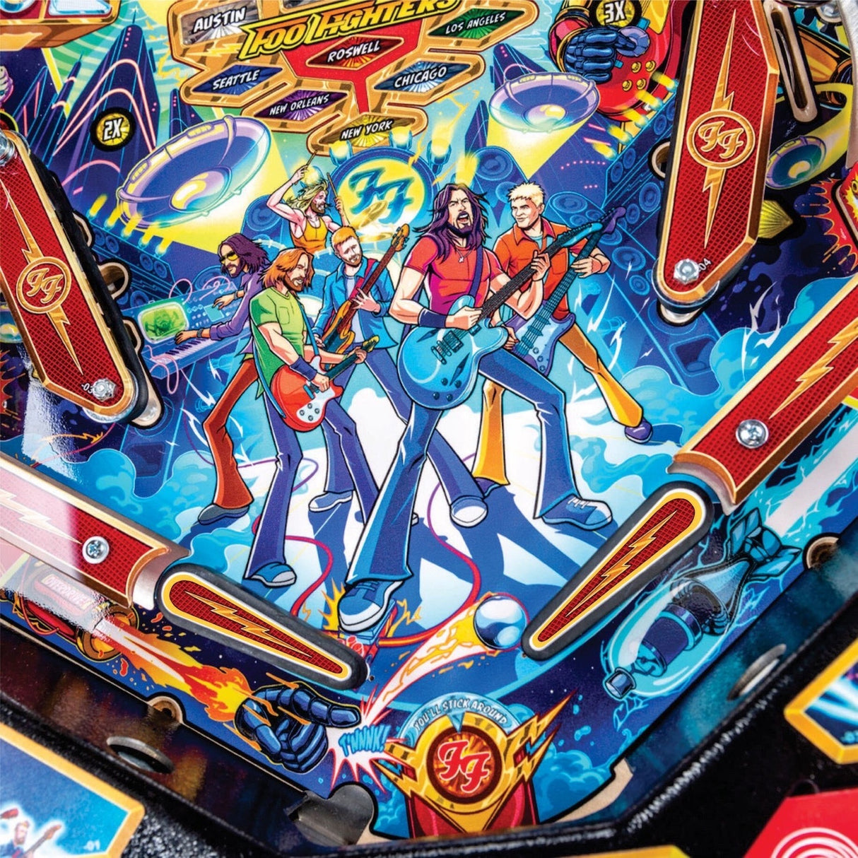 Foo Fighters Pinball Lightning Flipper Toppers