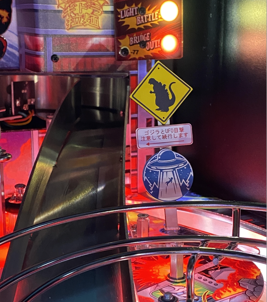 Godzilla Pinball UFO Sighting Sign- Prem/LE