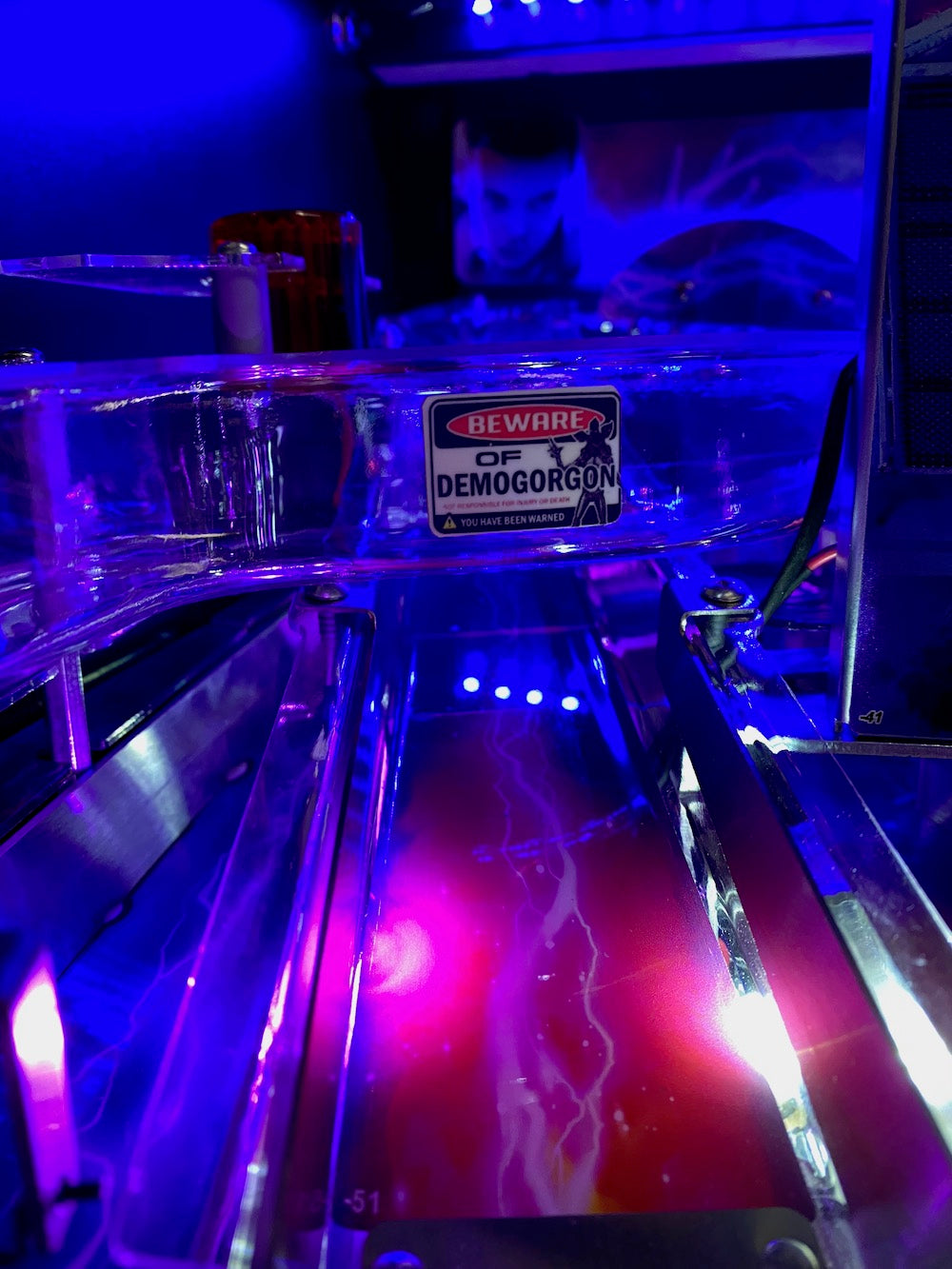 Stranger Things Pinball Beware of Demogorgon Sign