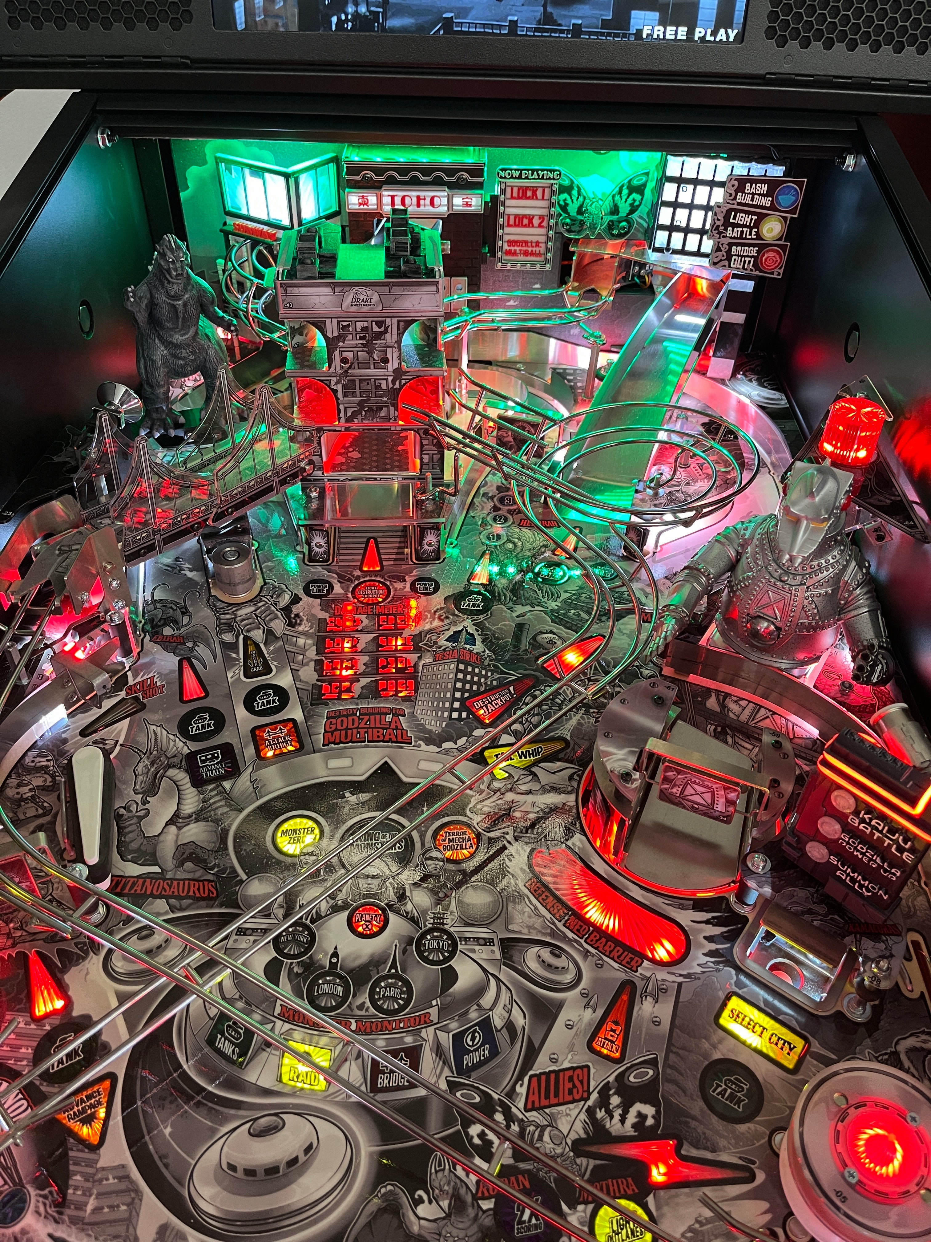 Godzilla 70th Anniversary Pinball Backboard Illumination – Mezel Mods