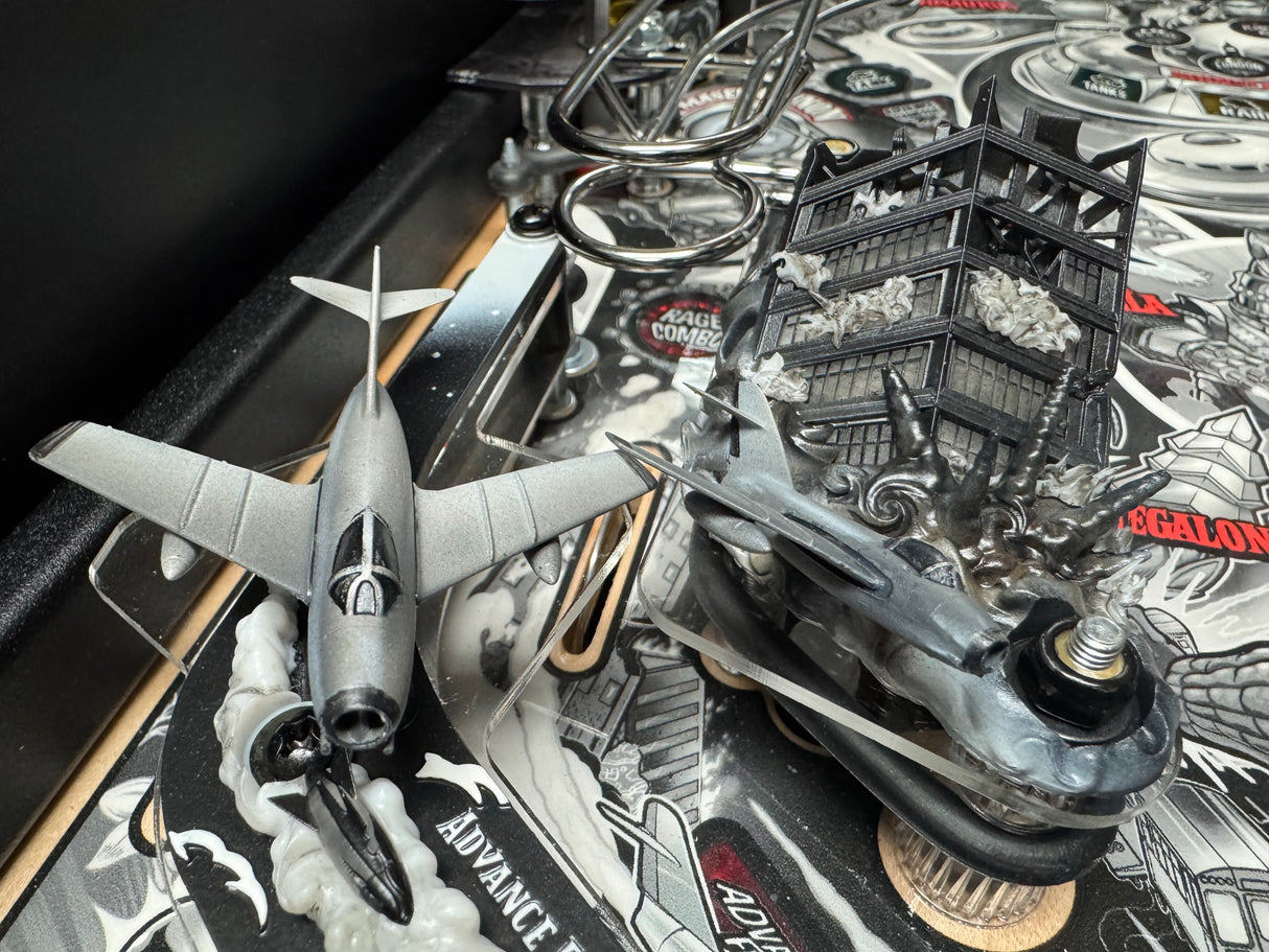 Godzill Pinball Original and  70TH Plastic Protector & Hardware Set for "RAMPAGE"