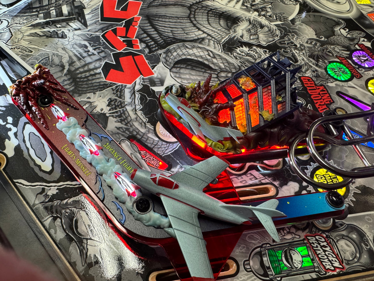 Godzill Pinball Original and  70TH Plastic Protector & Hardware Set for "RAMPAGE"