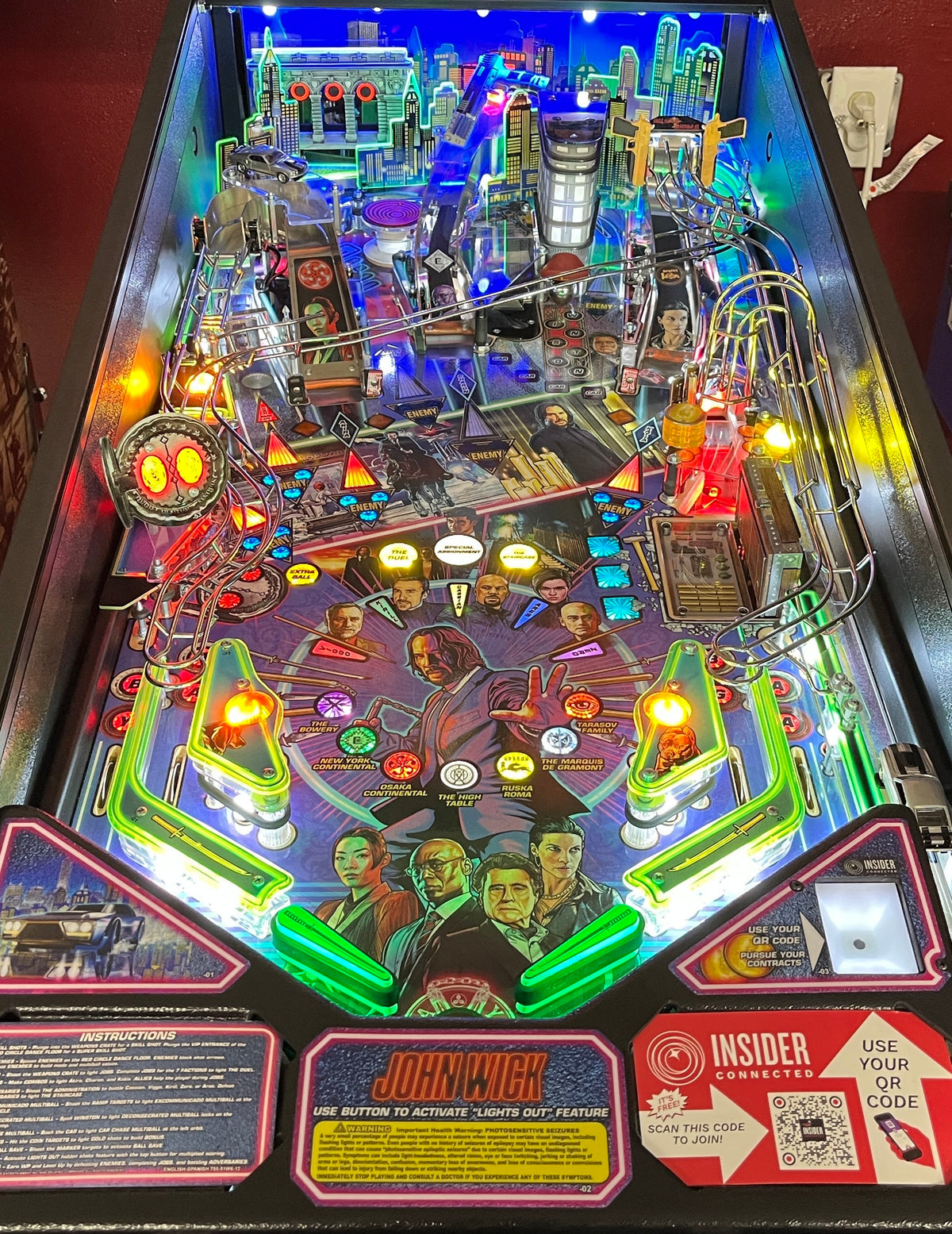 Pinball Backboard John Wick Pinball Backboard Illumination – Mezel Mods