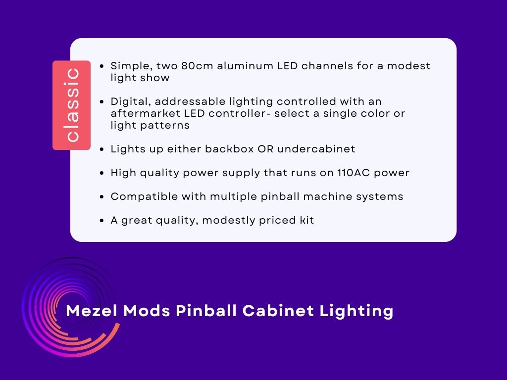 Classic Pinball Cabinet Lighting Kit- Service Outlet