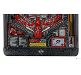 pinball machine with colorful artwork featuring elvira and halloween theme