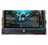 animated photo of a Pinball machine with a colorful shark theme