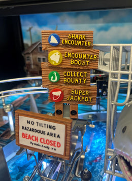 Jaws Pinball Wooden Sign Set Pro