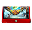 Pinball machine with colorful design on a white background