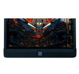 Pinball machine with light up apron featuring beasts