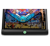 Pinball machine with animated design on a digital screen with colorful graphics