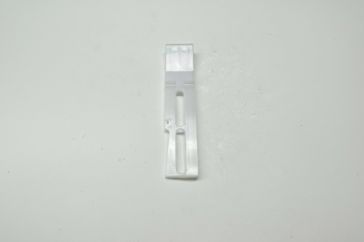Clear plastic drop target on a white background