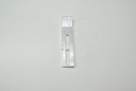 Clear plastic drop target on a white background