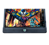 Pinball machine with Venom artwork on a white background
