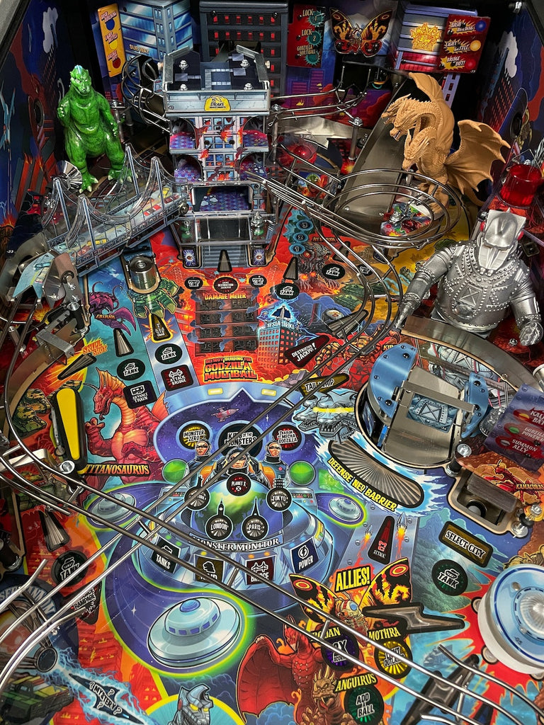 Godzilla Ramp Godzilla Pinball King Ghidorah Figurine – Mezel Mods | Pinball Accessories