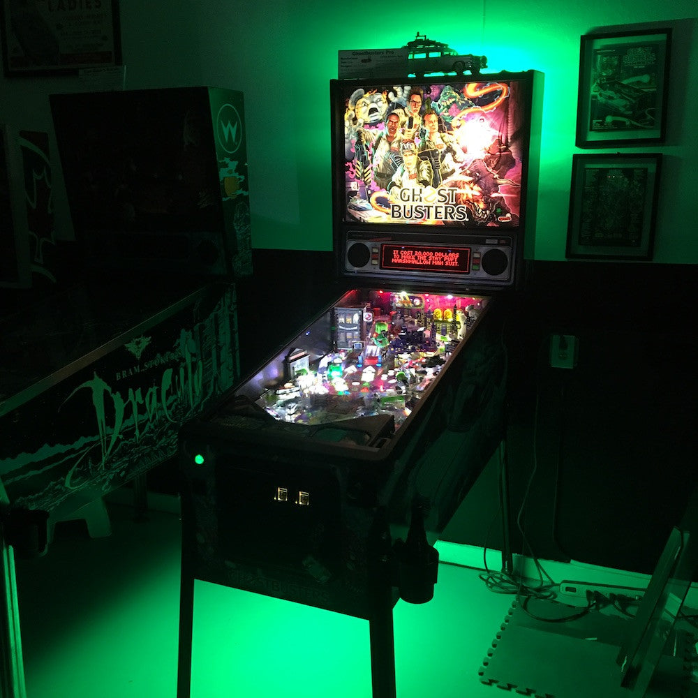 Upgrade your Ghostbusters pinball machine with this GB_PRO_UK Ghostbusters  Upgrade Kit. Includes 15 parts, such as lane guides and green slime  plastics. Compatible with all Ghostbuster machines.