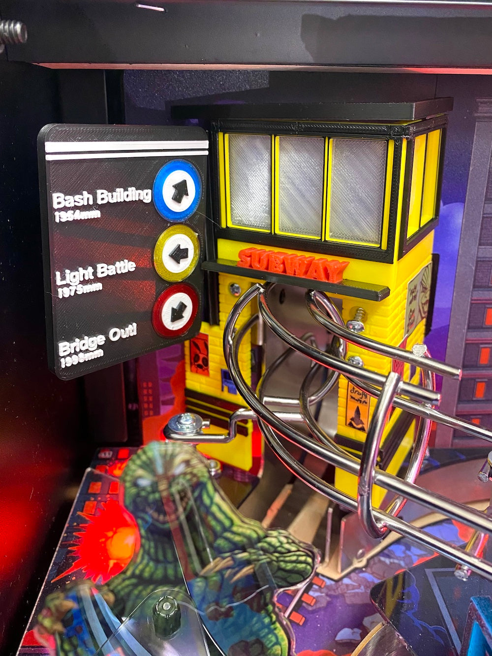 Godzilla Pinball Subway Building and Sign Upgrade