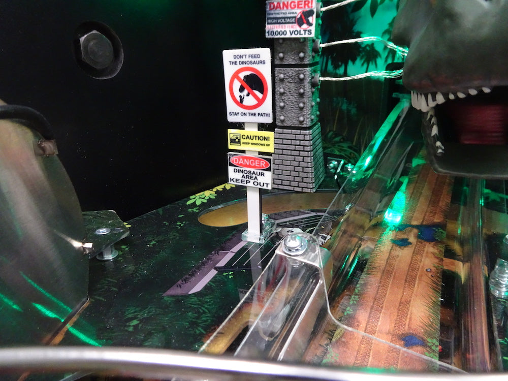 Jurassic Park Pinball Don't Feed the Dinosaurs Sign